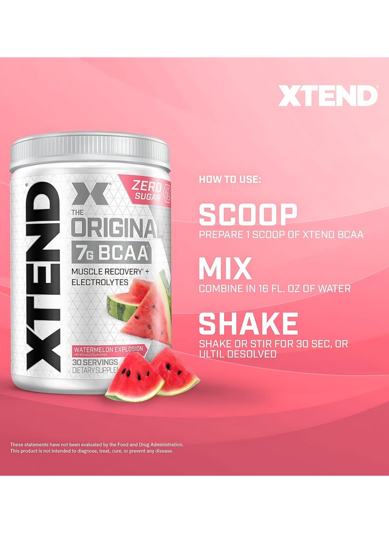 Original BCAA Powder, Sugar Free Post Workout, Muscle Recovery, Drink With Amino Acids 7g BCAAs, For Men And Women, Watermelon Explosion Flavor , 30 Servings