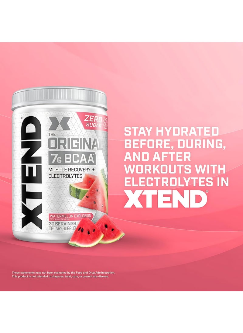 Original BCAA Powder, Sugar Free Post Workout, Muscle Recovery, Drink With Amino Acids 7g BCAAs, For Men And Women, Watermelon Explosion Flavor , 30 Servings