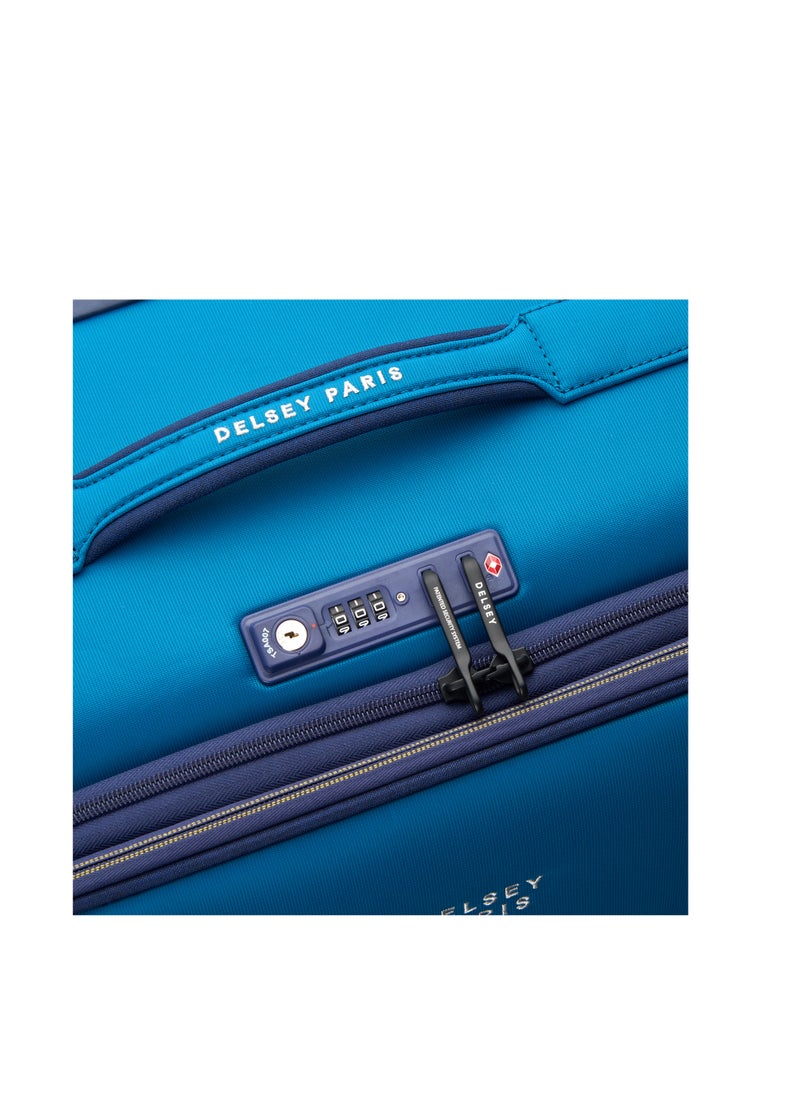 Brochant 3.0 67cm Soft Case Expandable 4 Double Wheel Luggage Trolley- Ultramarine Blue