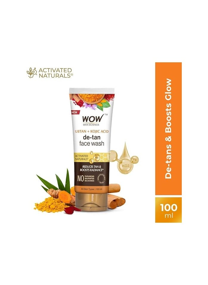WOW Skin Science Ubtan Face Wash with Chickpea Flour, Turmeric, Saffron, Almond Extract, Rose Water & Sandalwood Oil - No Sulphate, Parabens, Silicones & Color - Pack of 2 - Net Vol 200mL