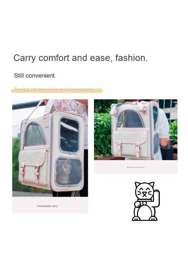 Stylish Large Capacity Color Block Cat and Dog Travel Backpack