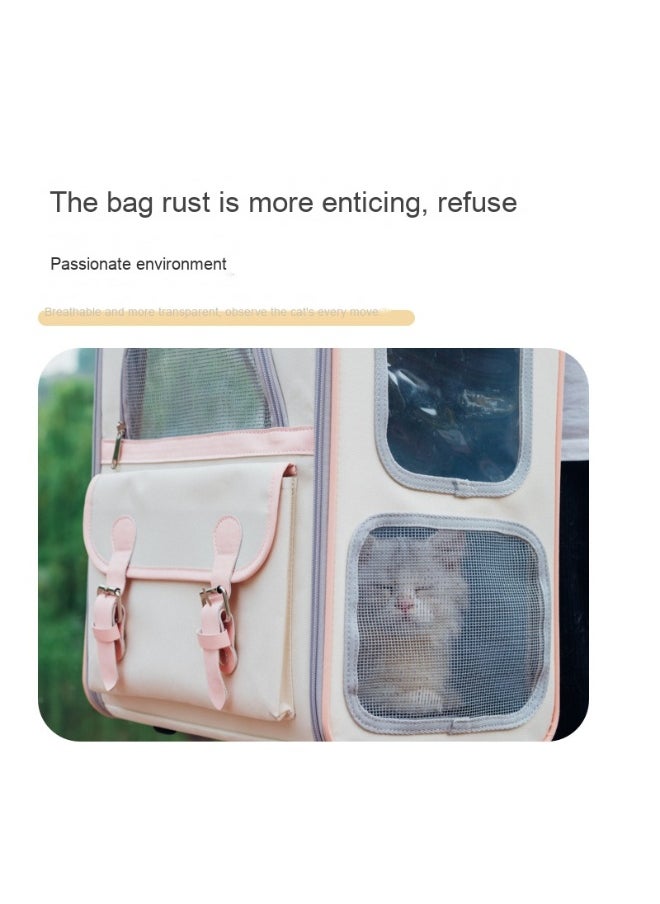 Stylish Large Capacity Color Block Cat and Dog Travel Backpack