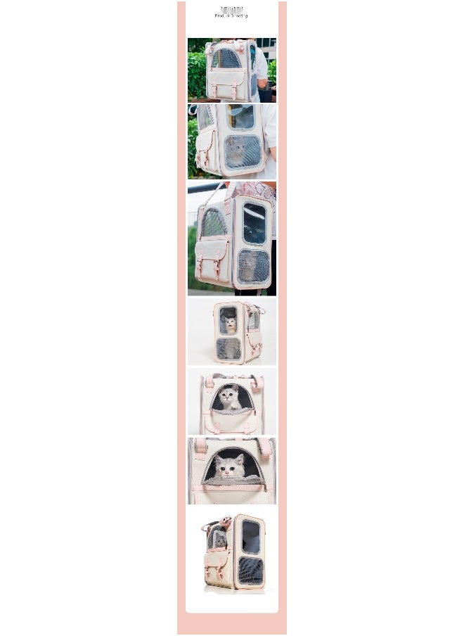 Fashionable Large Capacity Color-Block Cat and Dog Backpack for Travel