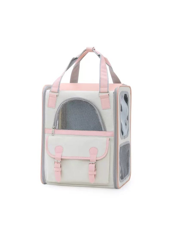 Fashionable Large Capacity Color-Block Cat and Dog Backpack for Travel