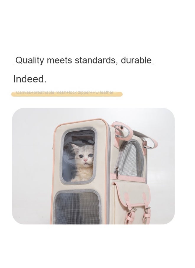 Fashionable Large Capacity Color-Block Cat and Dog Backpack for Travel