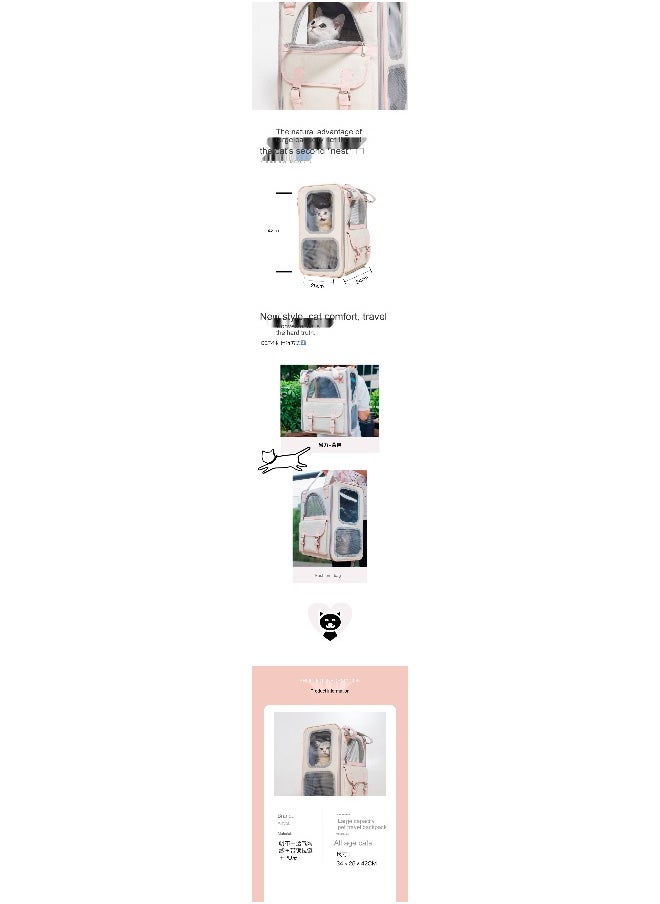 Fashionable Large Capacity Color-Block Cat and Dog Backpack for Travel