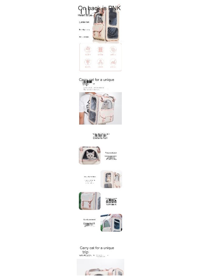 Fashionable Large Capacity Color-Block Cat and Dog Backpack for Travel
