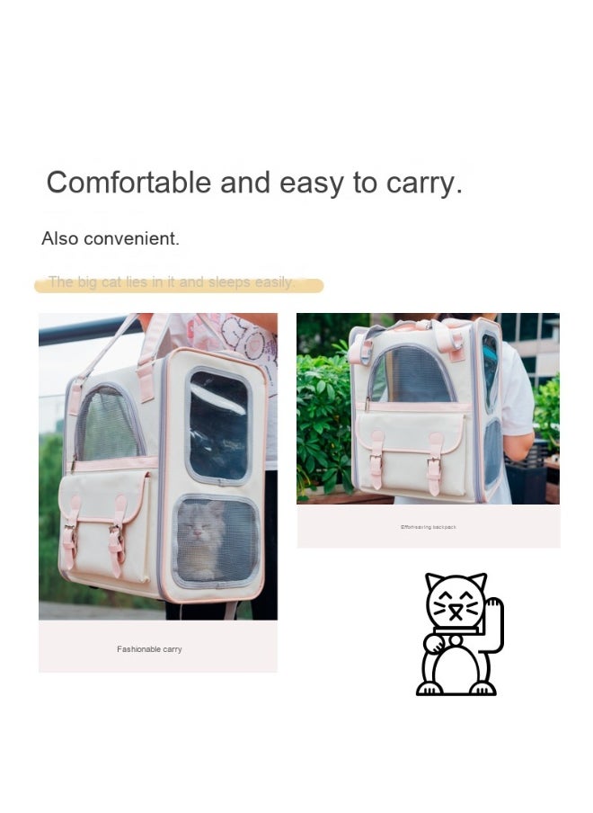 Fashionable Large Capacity Color-Block Cat and Dog Backpack for Travel