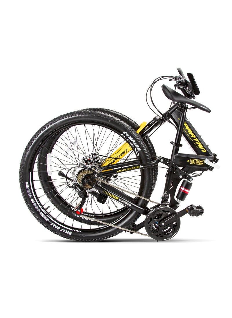 Spartan 26” Alpha Dual Suspension Folding Bicycle Black