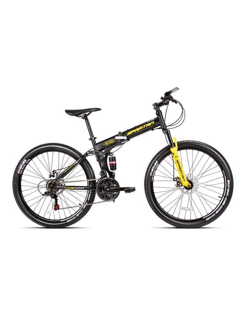 Spartan 26” Alpha Dual Suspension Folding Bicycle Black