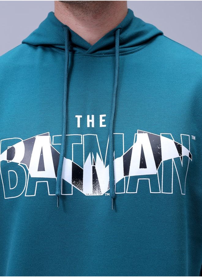 Men Oversized Batman Overhead Hooded Sweatshirt