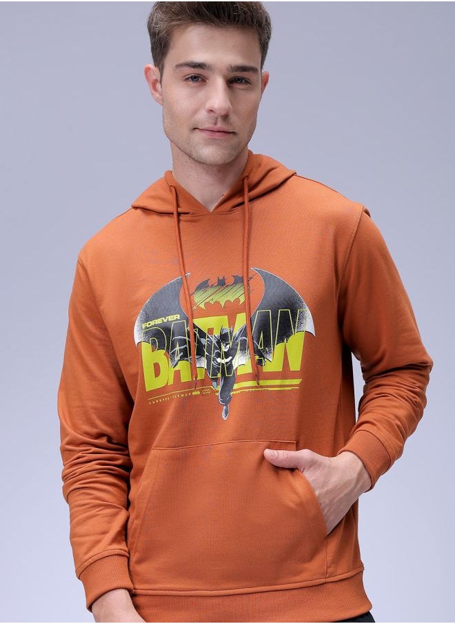 Men Regular Fit Batman Overhead Hooded Sweatshirt