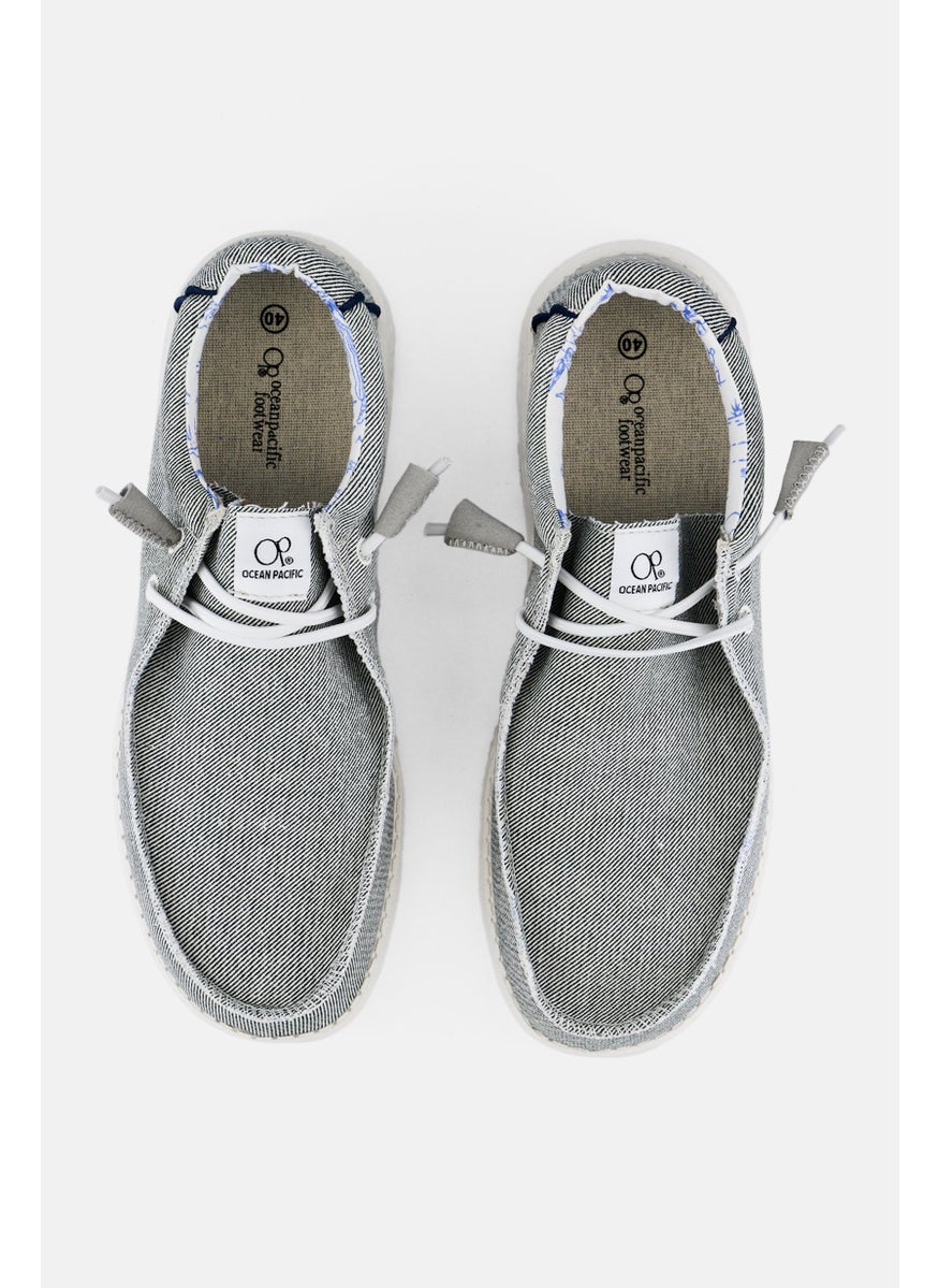 Men Lace Up Sneaker Shoe, Light Grey