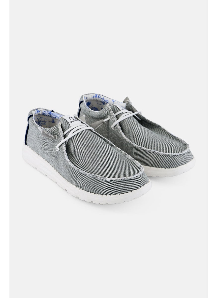 Men Lace Up Sneaker Shoe, Light Grey