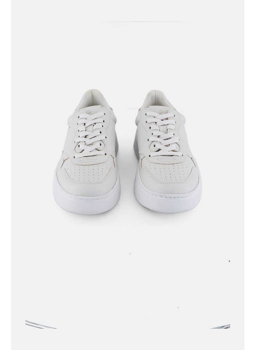 Men Lace Up Sneaker Shoe, Off White