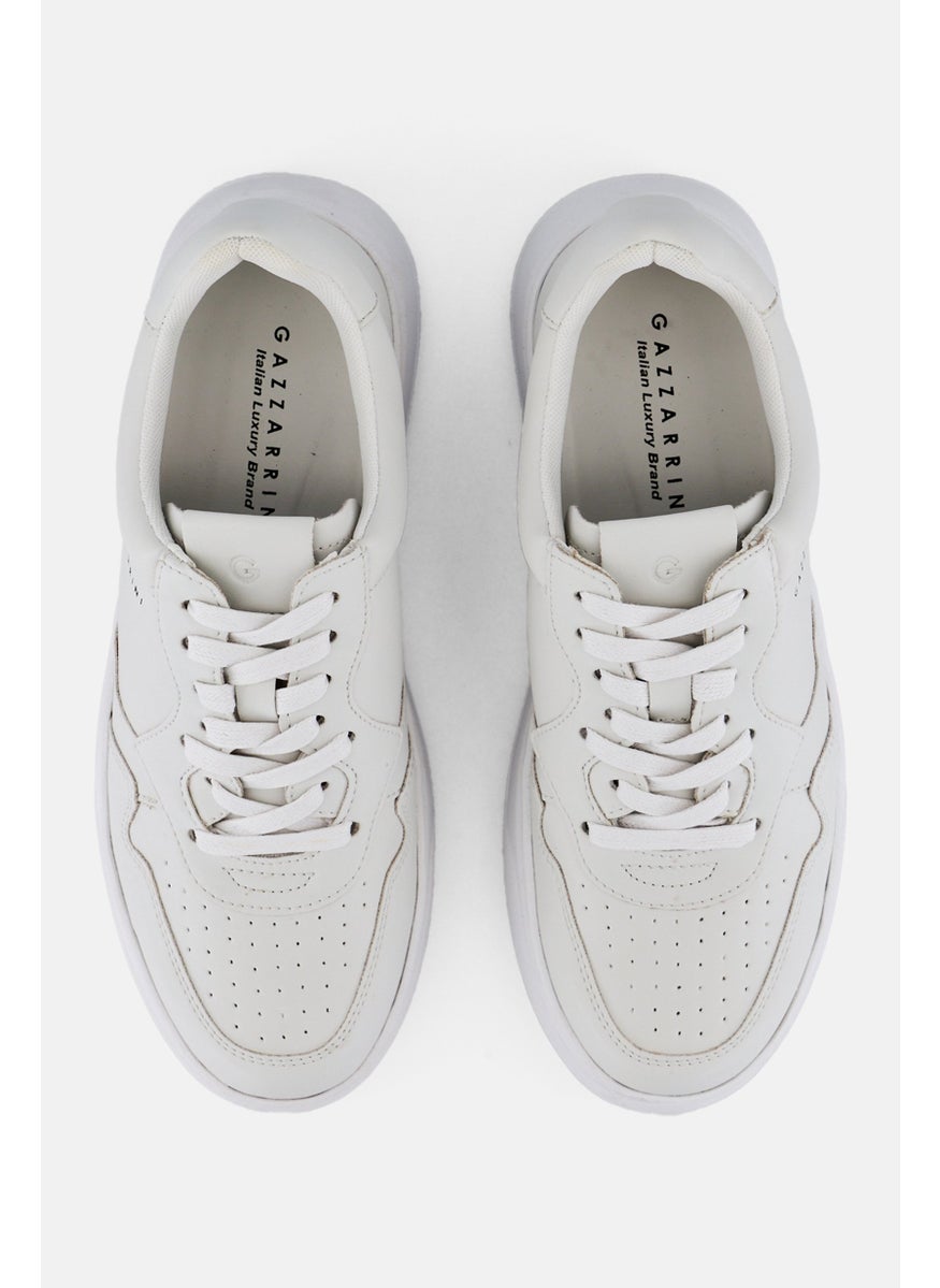 Men Lace Up Sneaker Shoe, Off White