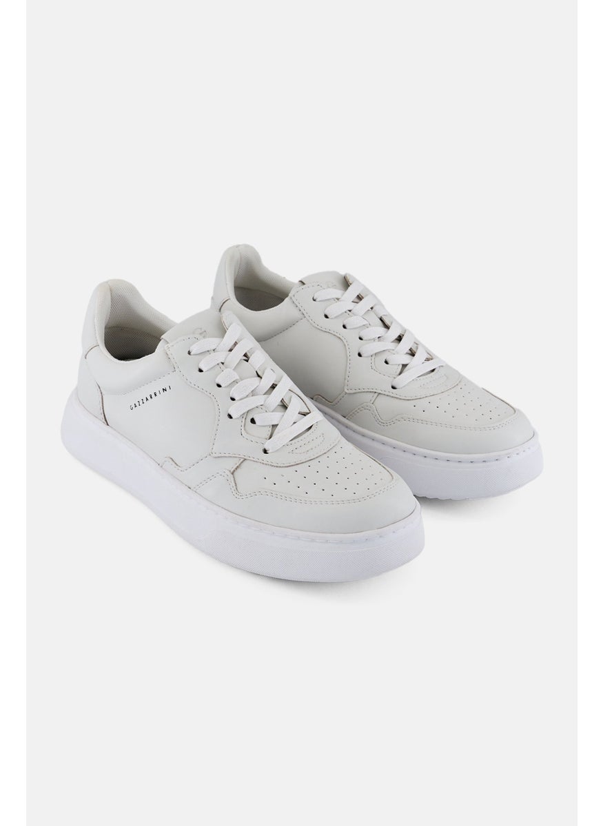 Men Lace Up Sneaker Shoe, Off White
