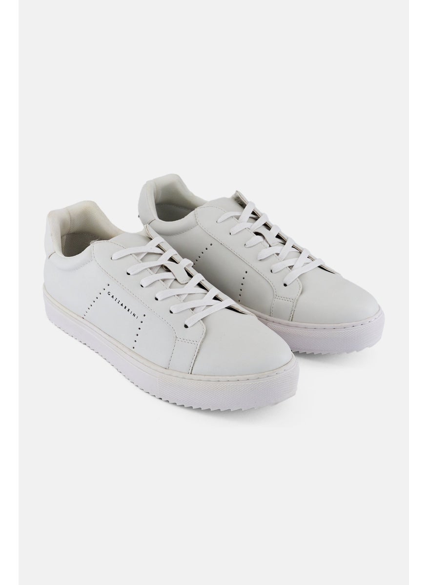Men Lace Up Sneaker Shoes, White