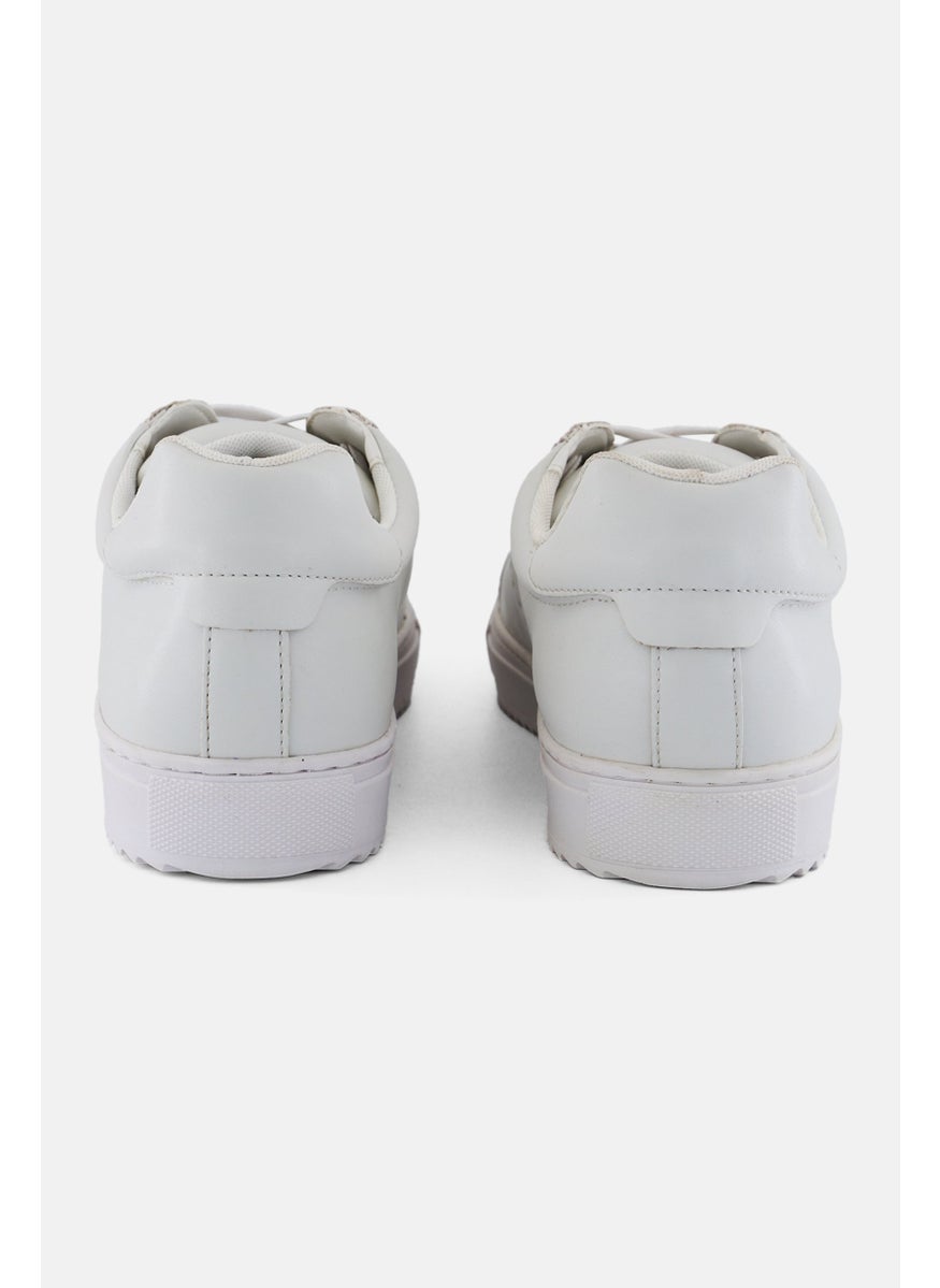 Men Lace Up Sneaker Shoes, White
