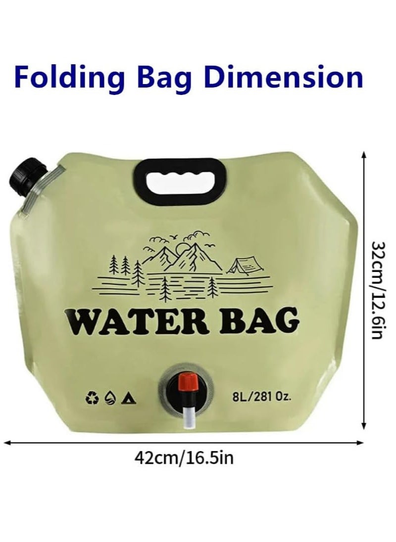 Pack Of 4, 8L Portable Water Bag Folding Bucket Water Container Jug Bottle Pouch Outdoor Travel Camping with Handle Camping Supplies