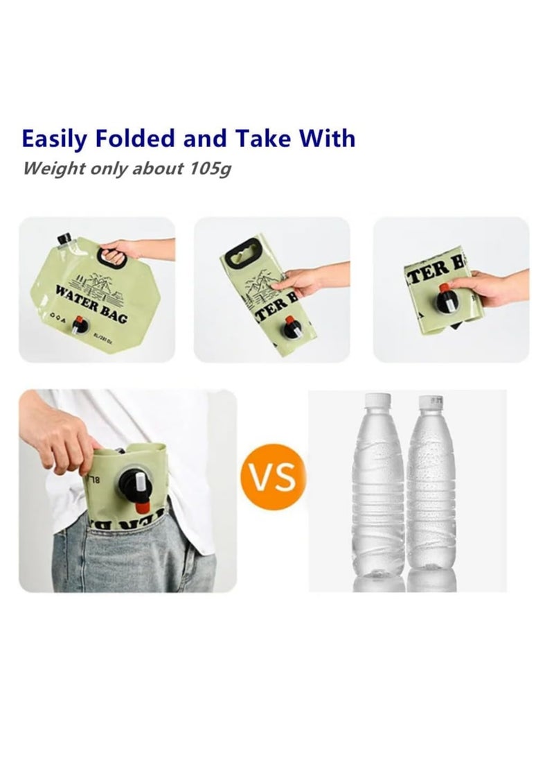 Pack Of 4, 8L Portable Water Bag Folding Bucket Water Container Jug Bottle Pouch Outdoor Travel Camping with Handle Camping Supplies