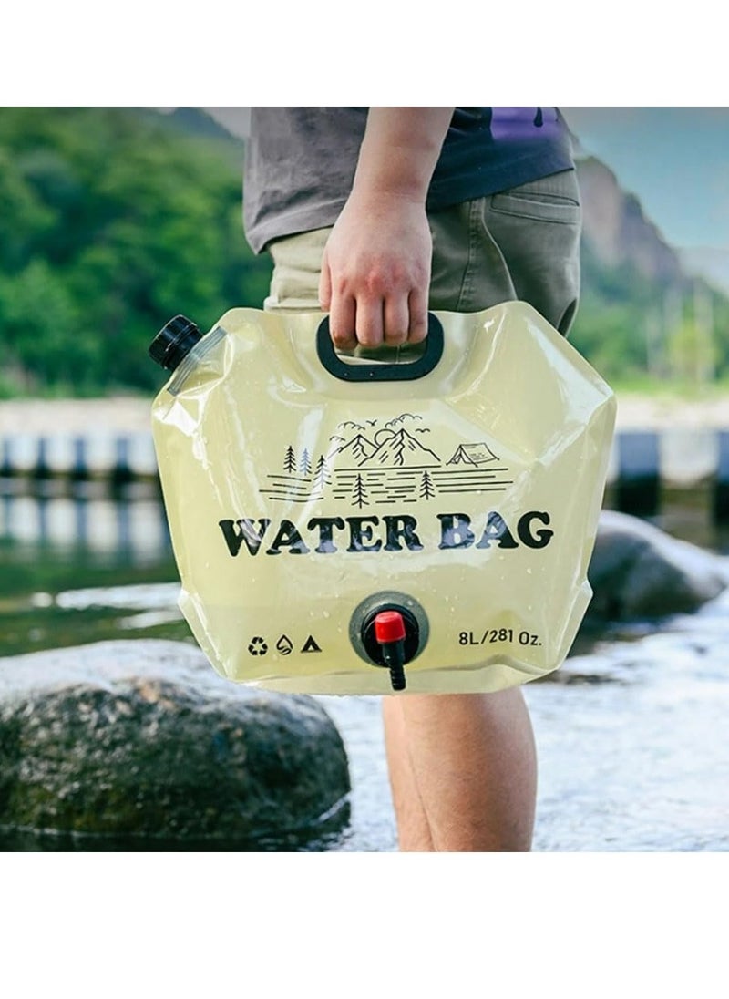 Pack Of 4, 8L Portable Water Bag Folding Bucket Water Container Jug Bottle Pouch Outdoor Travel Camping with Handle Camping Supplies