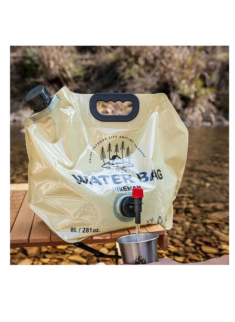 Pack Of 4, 8L Portable Water Bag Folding Bucket Water Container Jug Bottle Pouch Outdoor Travel Camping with Handle Camping Supplies