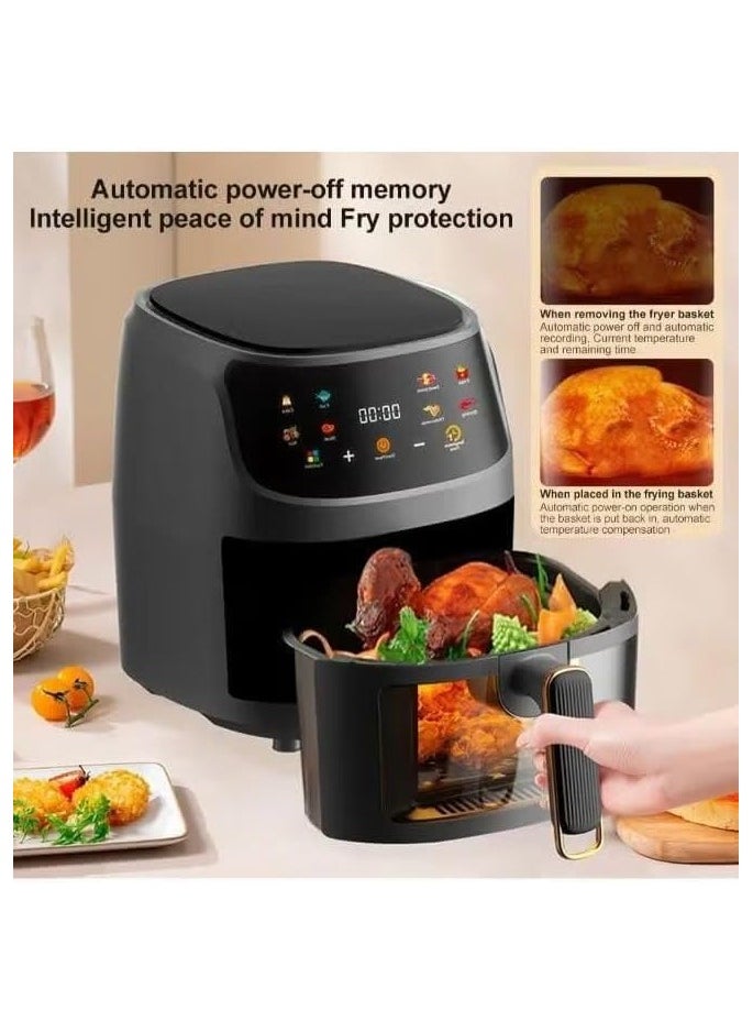 Multifunctional Digital Touch Air Fryer | 8L Capacity, 2400W Power | Sleek Black Design