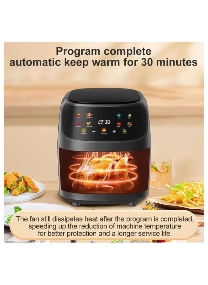 Multifunctional Digital Touch Air Fryer | 8L Capacity, 2400W Power | Sleek Black Design