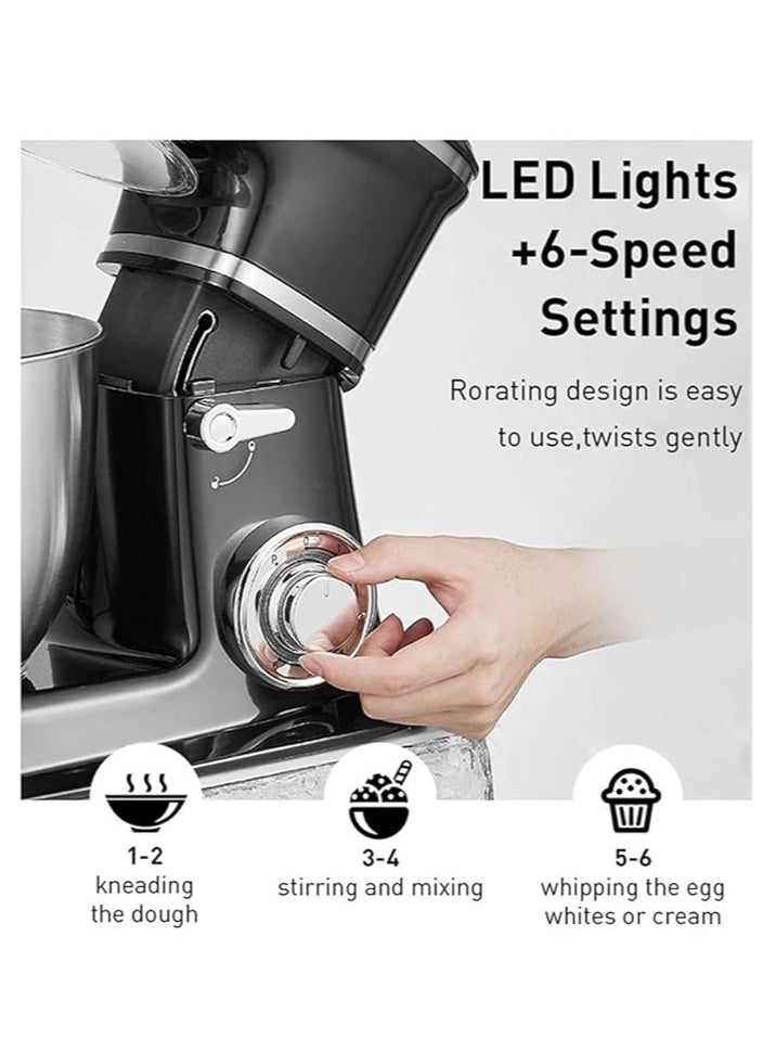 Electric Stand Mixer | Multifunctional Planetary Blender & Food Processor | Perfect Kitchen Appliance and Gift for Housewives (Color: Black)