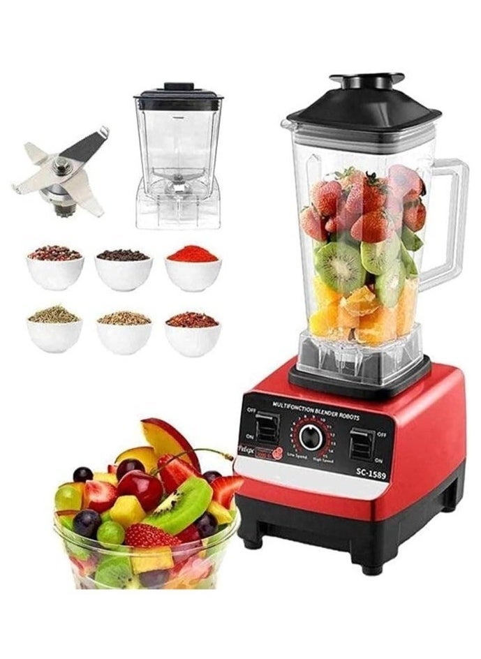 Silver Crest 4500W Heavy Duty Commercial Grade Blender – Multifunctional Juicer Mixer with 2 Jars, Stainless Steel Blades, Fruit Processor, Grinder, Smoothie Maker, Dishwasher Safe (SC 1589)