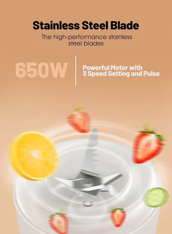 Renewed - 3 In 1 Blender With Stainless Steel Blades, Turbo Button For Ice Crushing, 3 Speed With Pulse Function, Overheat Protection, Powerful Motor 600 W GSB44034N Multicolour