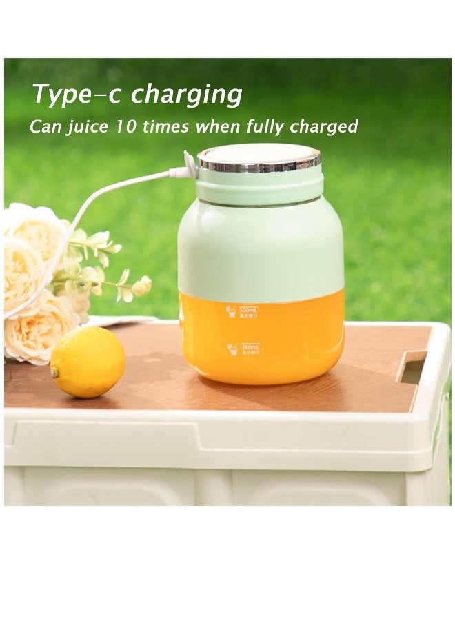 Ostmars Blender Cup, Ostmars Juice Maker Rchargeable Portable Blender Cup with 10 Blades, 30 Second Fruit-Crushing Power, 27 Oz Drink Juicing Cup, 2 in 1 Household Juicer, Green 1pcs