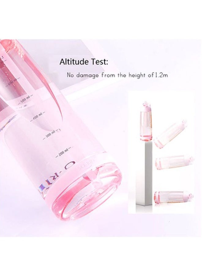 Outdoor Water Bottle With Straw Pink 24x7cm