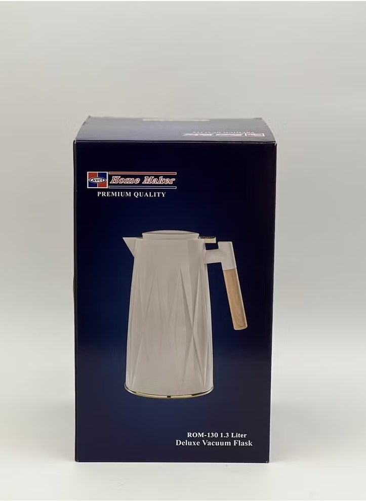Elegant 1.3L Tea & Coffee Flask – Silver & Gold Finish | Premium Turkish Craftsmanship, Excellent Heat Retention, Handwash Safe