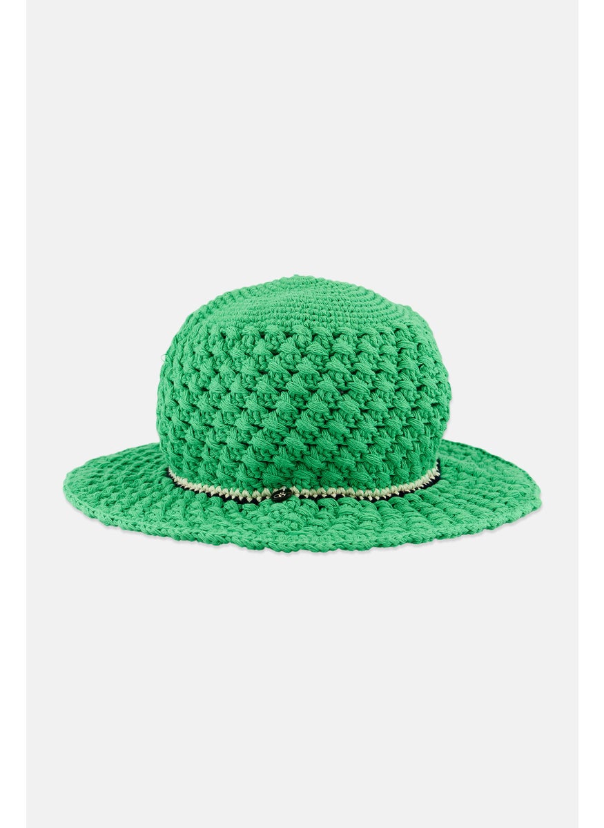 Women Textured Hat, Green