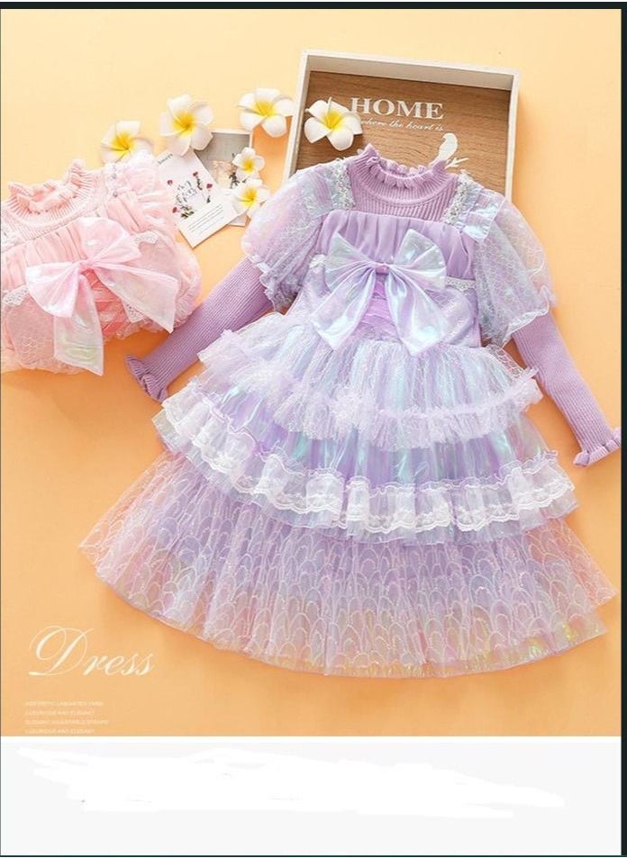 Fairy Princess Themed Party Dress Purple