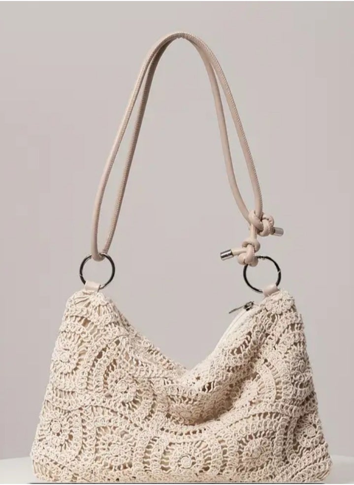 Floral Beige Shoulder Bag