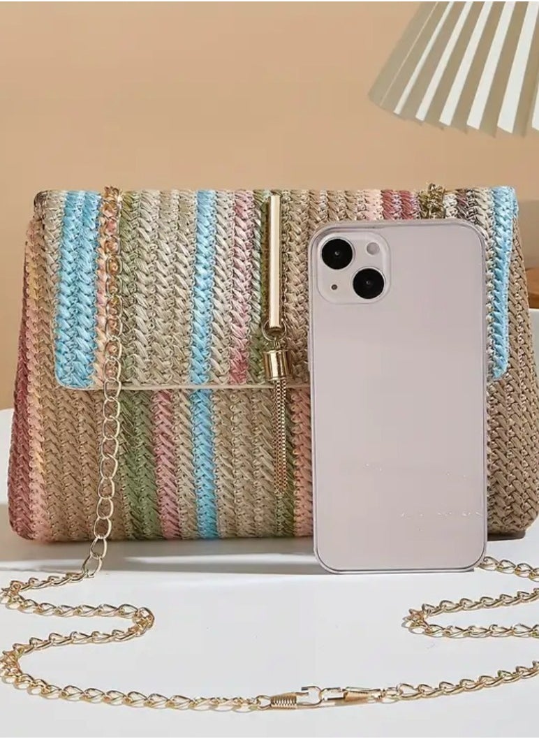 Colorful Woven Shoulder Bag