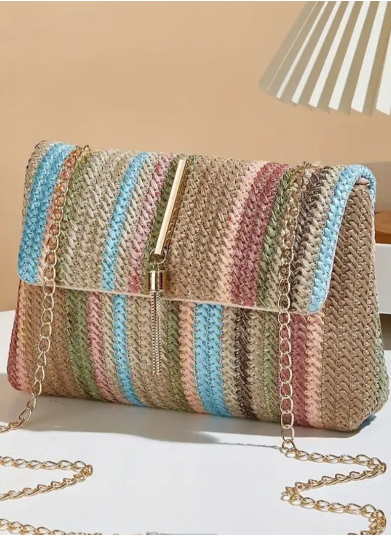 Colorful Woven Shoulder Bag