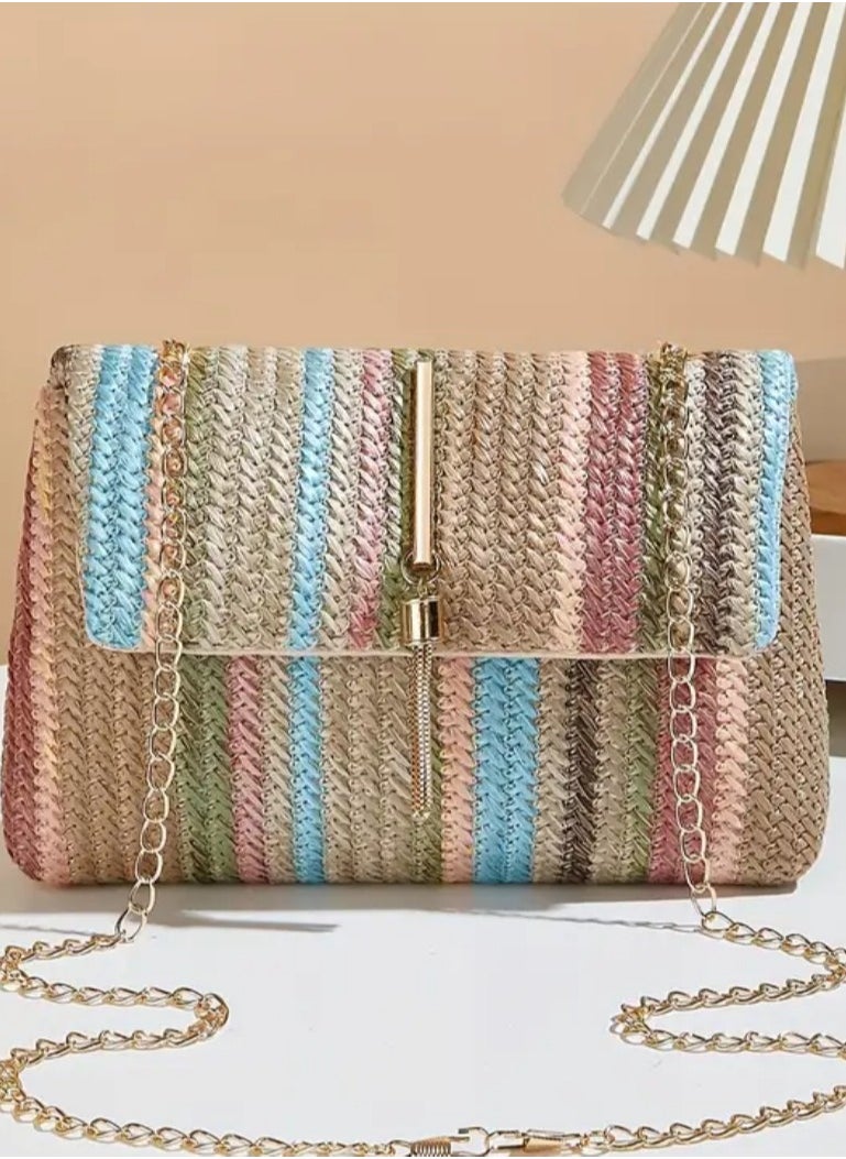 Colorful Woven Shoulder Bag