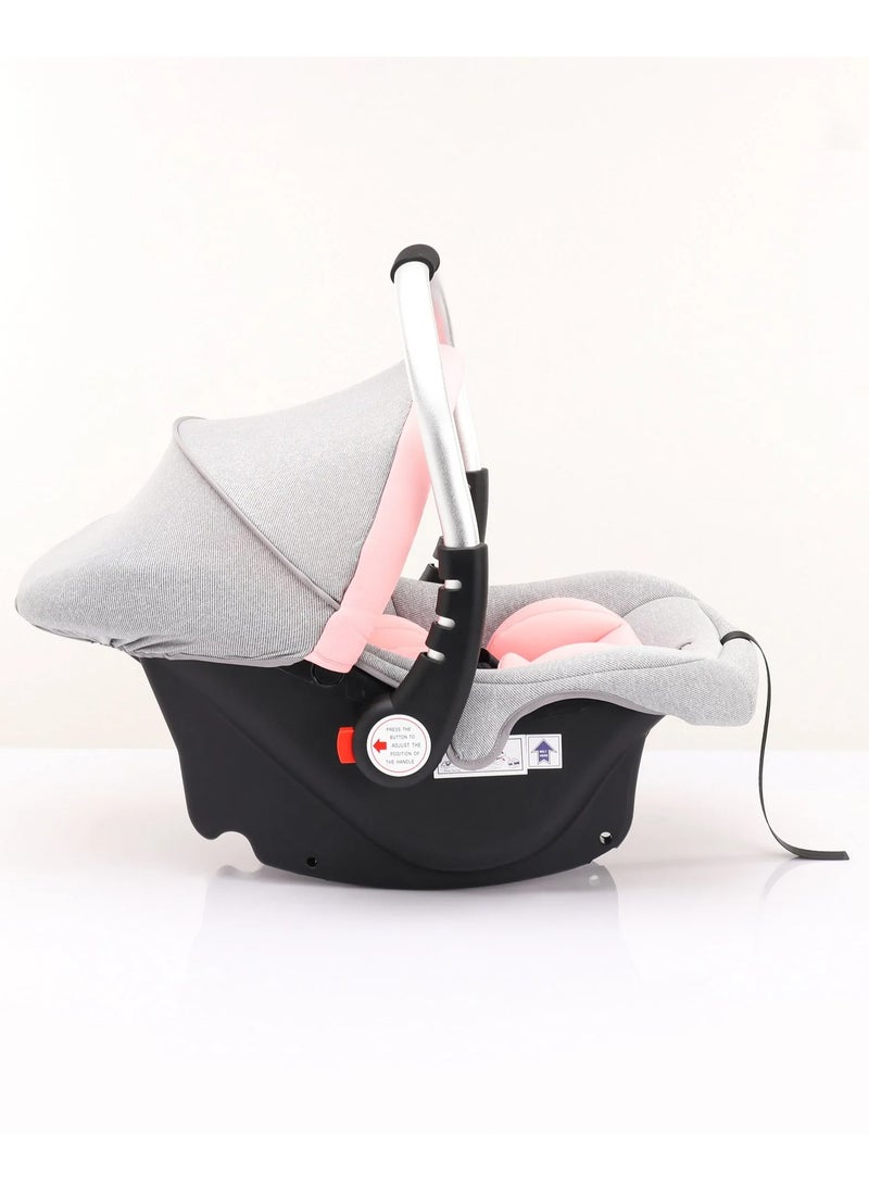 Babyhug Onyx Elite Car Seat And Carry Cot, Rocking Base, 3-Point Safety Harness, Aluminium Handle, 0 to 2 Years, 66 x 42 x 55 cm