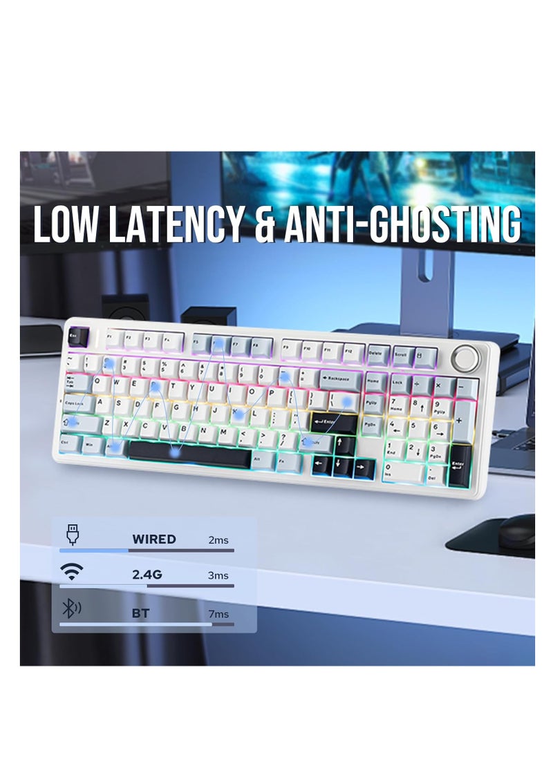 EPOMAKER X AULA F99 PRO Wireless Gaming Keyboard, Hot Swappable Custom Keyboard,  Mechanical Keyboar RGB Backlit Gaming Keyboard
