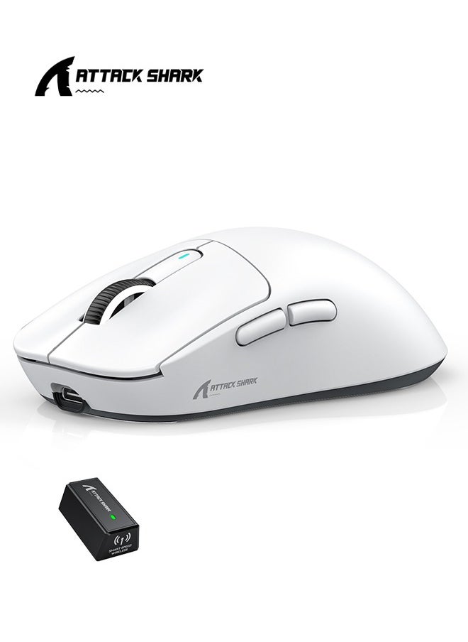X3 PRO BT/2.4G Wireless/Wired Gaming Mouse, 4K/8K Hz Mouse, 49g Super Light, PixArt PAW3395 Gaming Sensor,6 Adjustable DPI up to 26000, 200 Hours Battery (White)