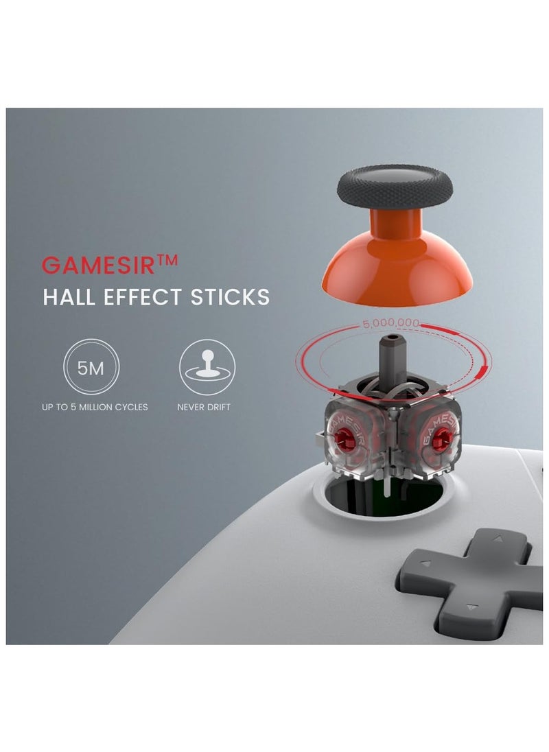 GameSir Nova Lite 2.4g Wireless Controller for Windows PC, iPhone, Android, Switch & Steam Deck, Bluetooth Controller Gamepad with Hall Effect Trigger,Turbo,Rumble Vibration (grey)