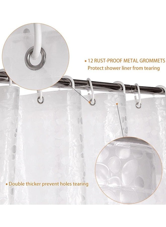 EVA Clear Shower Curtain Liner, 72x72Inch Lightweight Plastic Bathroom Shower Showroom Inner Curtain with Rustproof Metal Grommets and Weighted Magnets (Pebbles, 180X180CM)