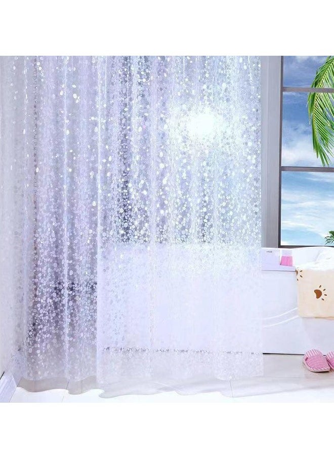 EVA Clear Shower Curtain Liner, 72x72Inch Lightweight Plastic Bathroom Shower Showroom Inner Curtain with Rustproof Metal Grommets and Weighted Magnets (Pebbles, 180X180CM)