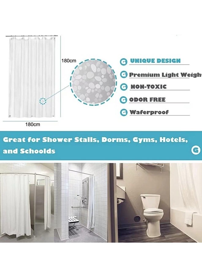 EVA Clear Shower Curtain Liner, 72x72Inch Lightweight Plastic Bathroom Shower Showroom Inner Curtain with Rustproof Metal Grommets and Weighted Magnets (Pebbles, 180X180CM)