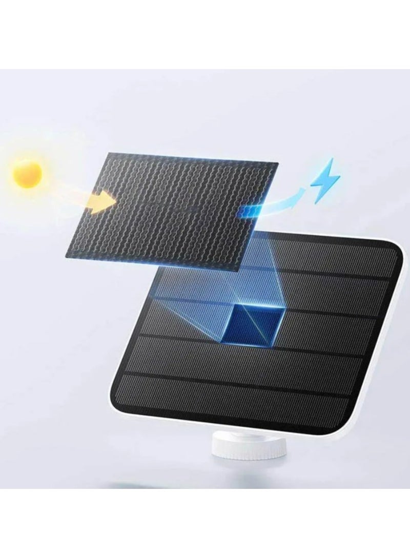 Outdoor Camera Solar Panel (BW Series) | Compatible with Xiaomi Outdoor Camera BW300 and BW500 | IP66 dust and water-resistance | USB-C Charging 5W high power load | White