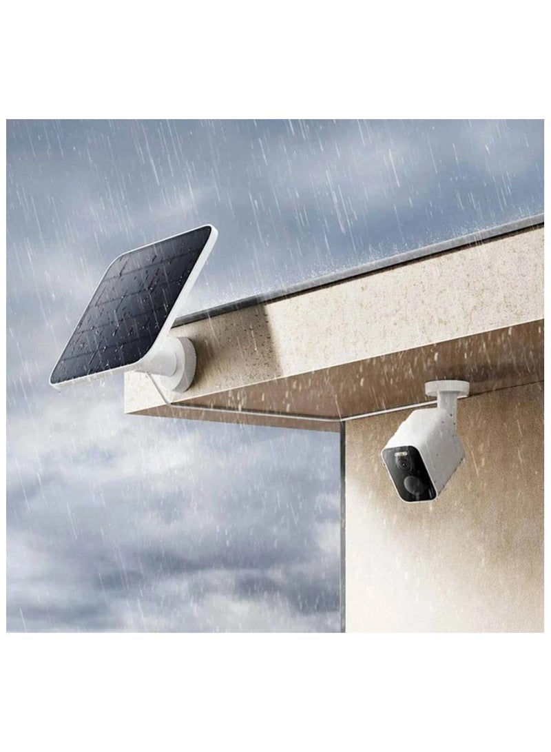 Outdoor Camera Solar Panel (BW Series) | Compatible with Xiaomi Outdoor Camera BW300 and BW500 | IP66 dust and water-resistance | USB-C Charging 5W high power load | White